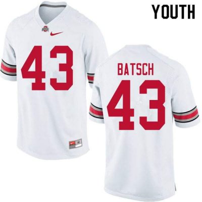 NCAA Ohio State Buckeyes Youth #43 Ryan Batsch White Nike Football College Jersey FJA4445HF